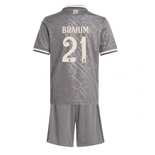 Fotballdrakt Barn Real Madrid Brahim Diaz #21 Tredjedraktsett 2024-25 Kortermet (+ Korte bukser)